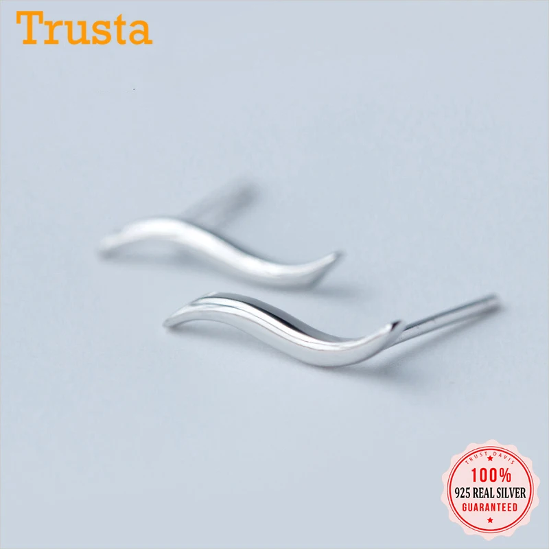 Женские серьги-гвоздики с волнами 100% x 925 см | Украшения и аксессуары