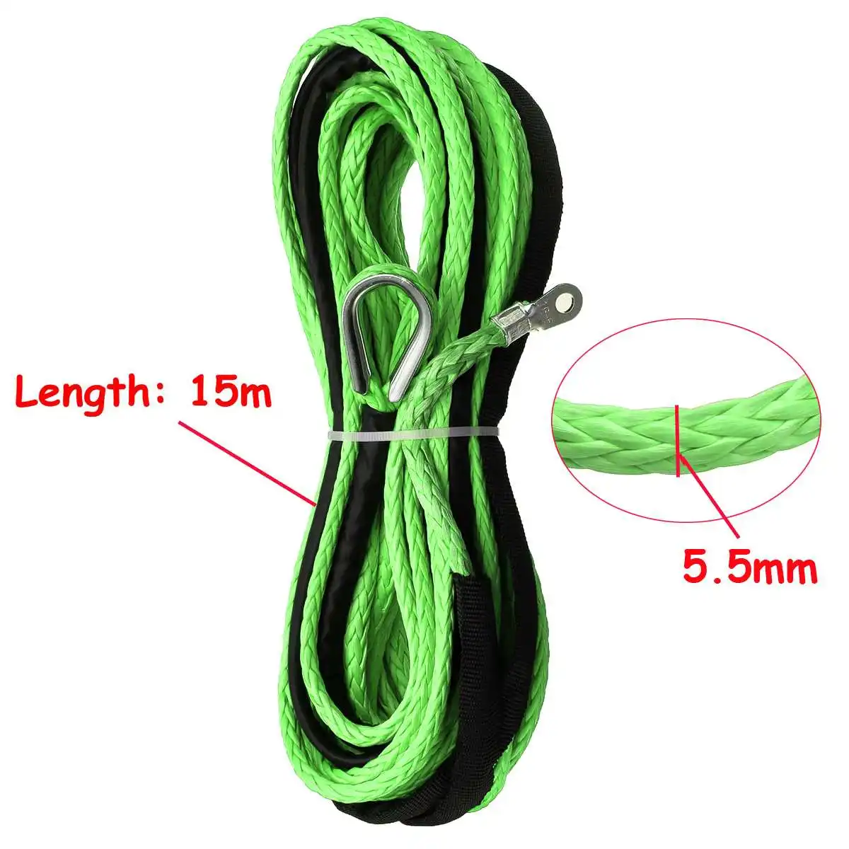 

5500 LBs Winch Rope String Line Cable Synthetic Towing Rope 15m Car Wash Synthetic Maintenance String for ATV UTV Off-Road