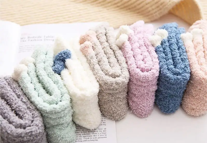 Осенне зимние японские коралловые бархатные пушистые носки женские теплые