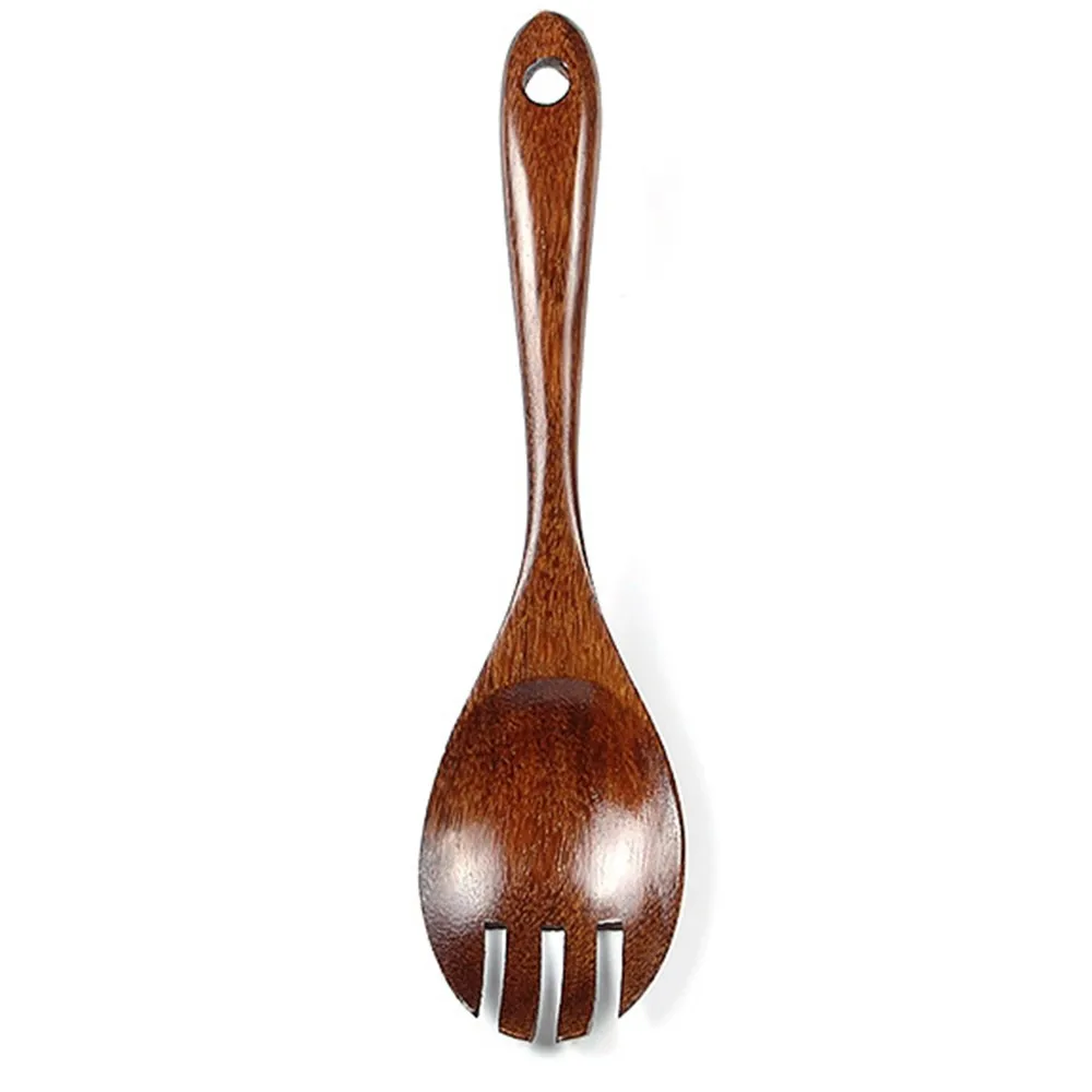 3 1 PC Wooden Rice Spoon Slotted Spatula Spoon Cutlery Suit Natural Wood Children's Healthy Dinnerware For Kitchen Supplies - Цвет: 3