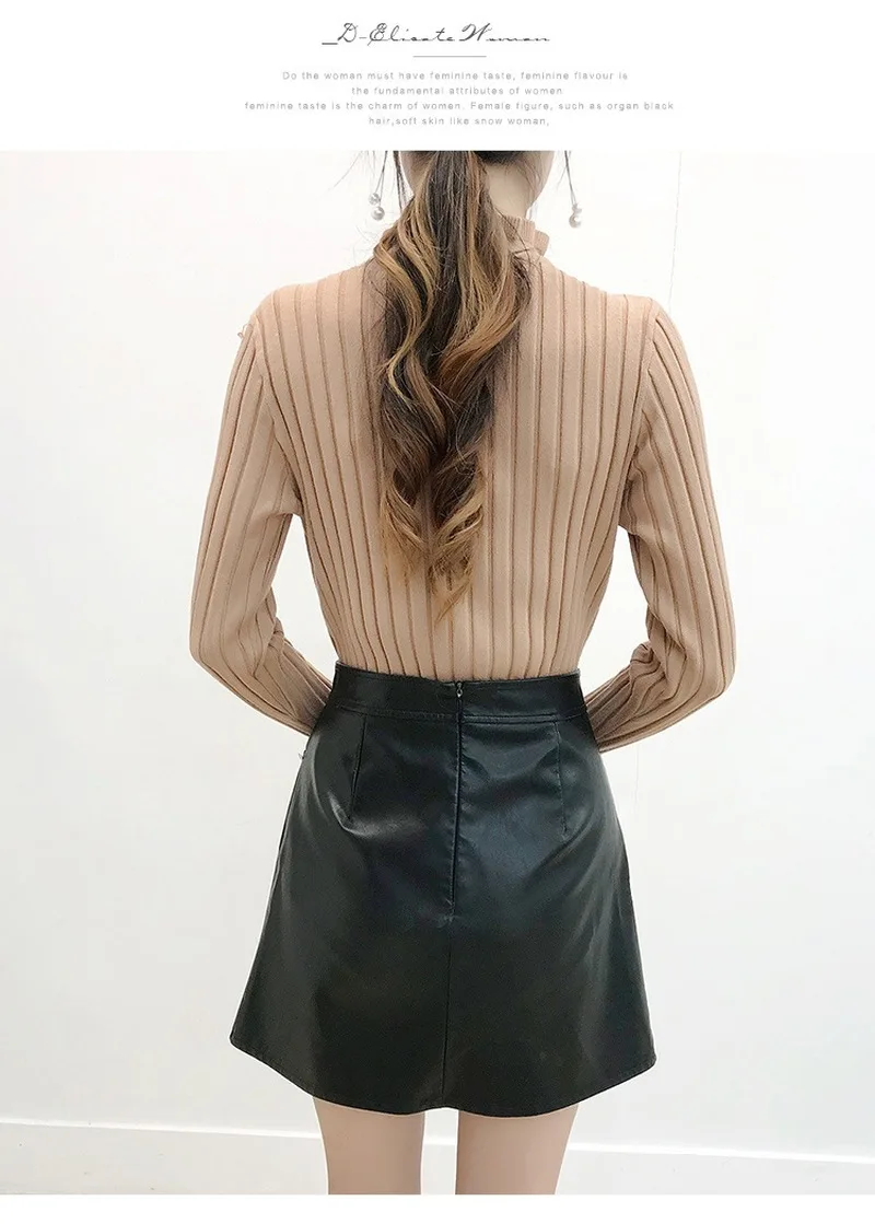 Женский толстый свитер с оборками на воротнике пуловеры новинка 2018 винтажный