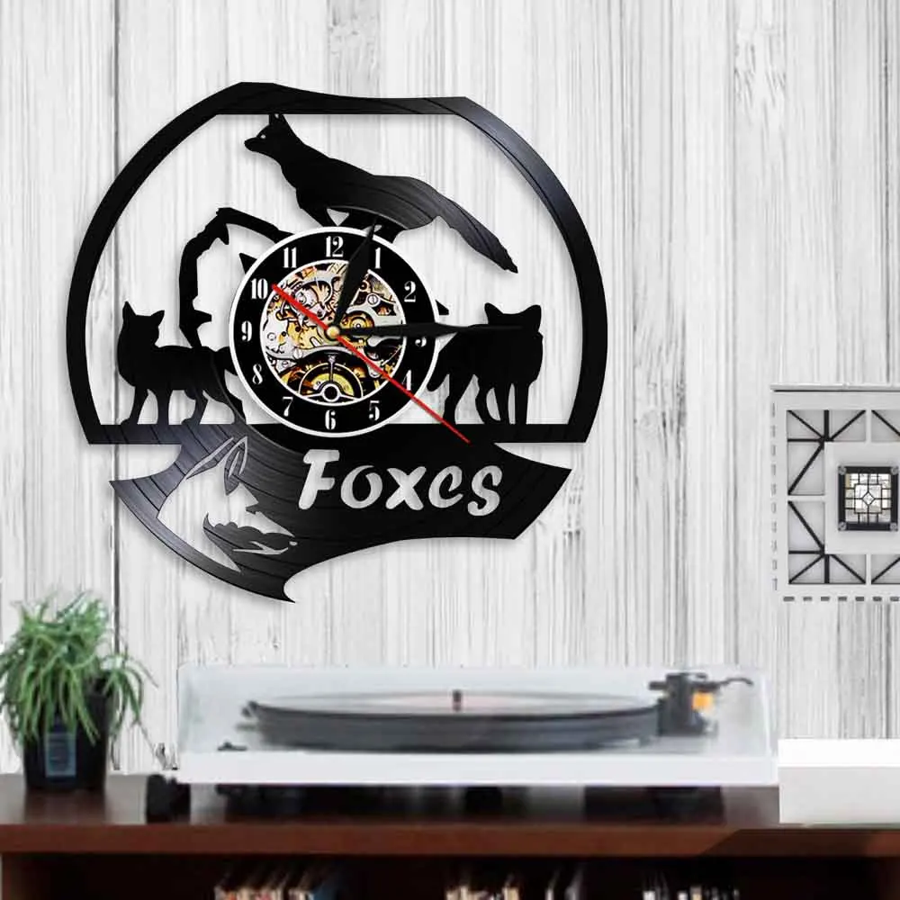 Настенные часы с изображением диких животных лисы современный дизайн настенные