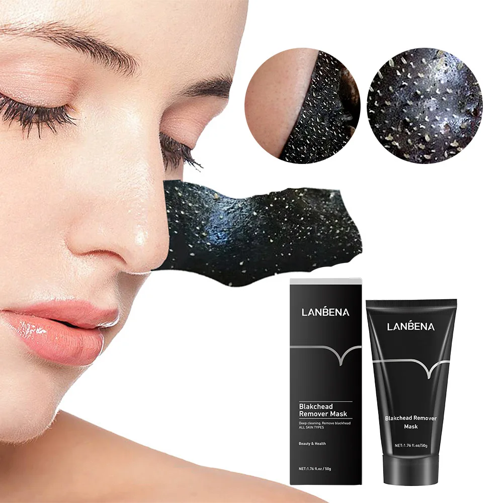 

LANBENA Blackhead Remover Mask Strips Peal off Blackhead Mask Bamboo Activated Charcoal Deep Cleansing Facial Mask 50g