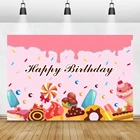 Laeacco день рождения фотографии фоны конфеты сладкое мороженое торт пончик ребенок душ фоны новорожденный фотозона фото студия