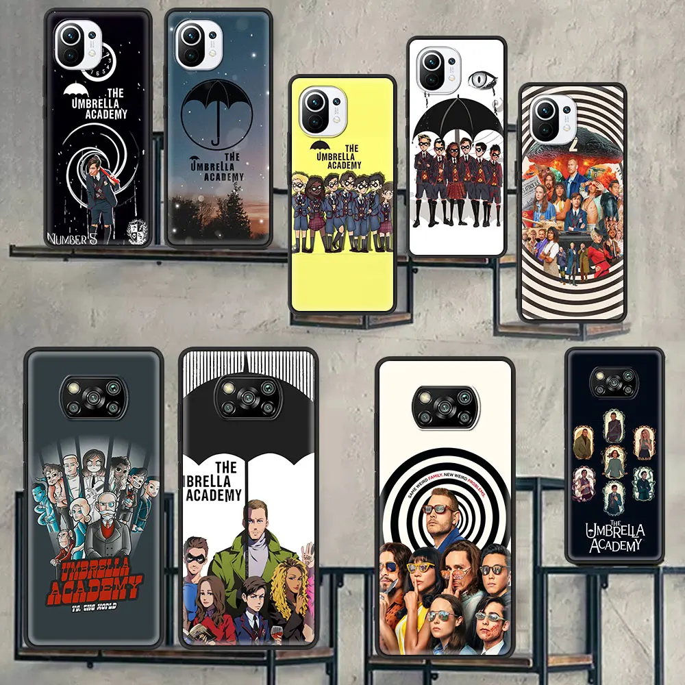 

Smartphone Case For Xiaomi Poco F3 M3 X3 NFC Pocophone F1 Mi Note 10 Pro Lite Shell Black Coque Soft Fundas TV Academy Umbrella