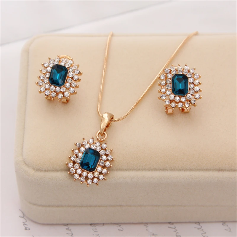 Комплект из колье и серёг австрийского хрусталя|rhinestone jewelry set|necklace earring setearrings set |