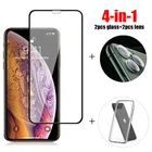 4-в-1 для стекла iPhone 12 Mini 11 Pro Max закаленное стекло SE 2020 SE2 6 7 8 Plus чехол для телефона объектив камеры протектор экрана стекло