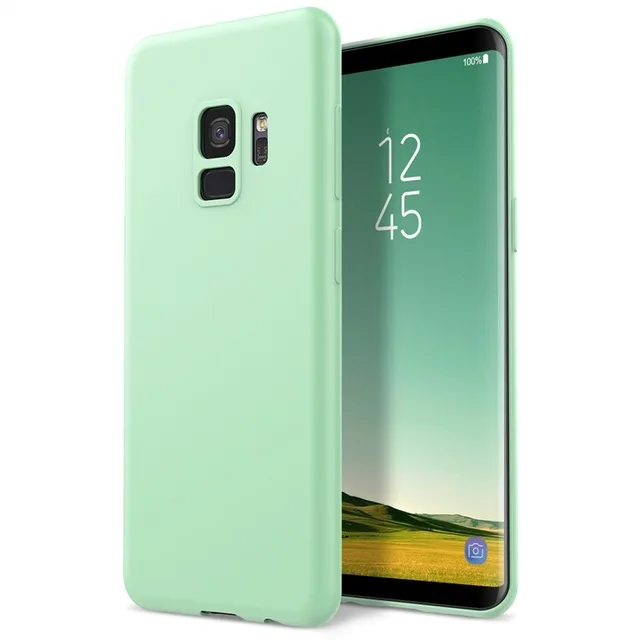 Мягкий силиконовый чехол для samsung Galaxy A8 S9 плюс S8 S7 край S6 A3 A5 A7 J3 J5 J7 Примечание 3 4 5 8 ТПУ, конфетный чехол для телефона - Цвет: Mint