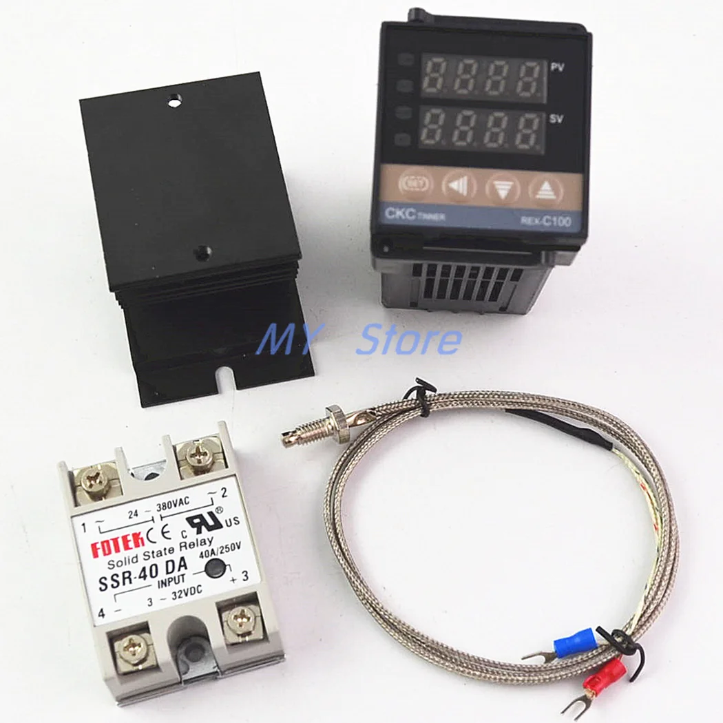 100 240VAC PID REX C100 Температура контроллер диапазон от 0 до 900C SSR40A K регулятор