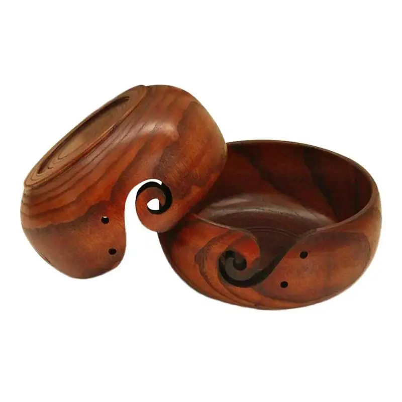 

Handmade wooden wool bowl made of textile wool wooden bowl round wooden storage bowl Knitters, daughters and yarn lovers.