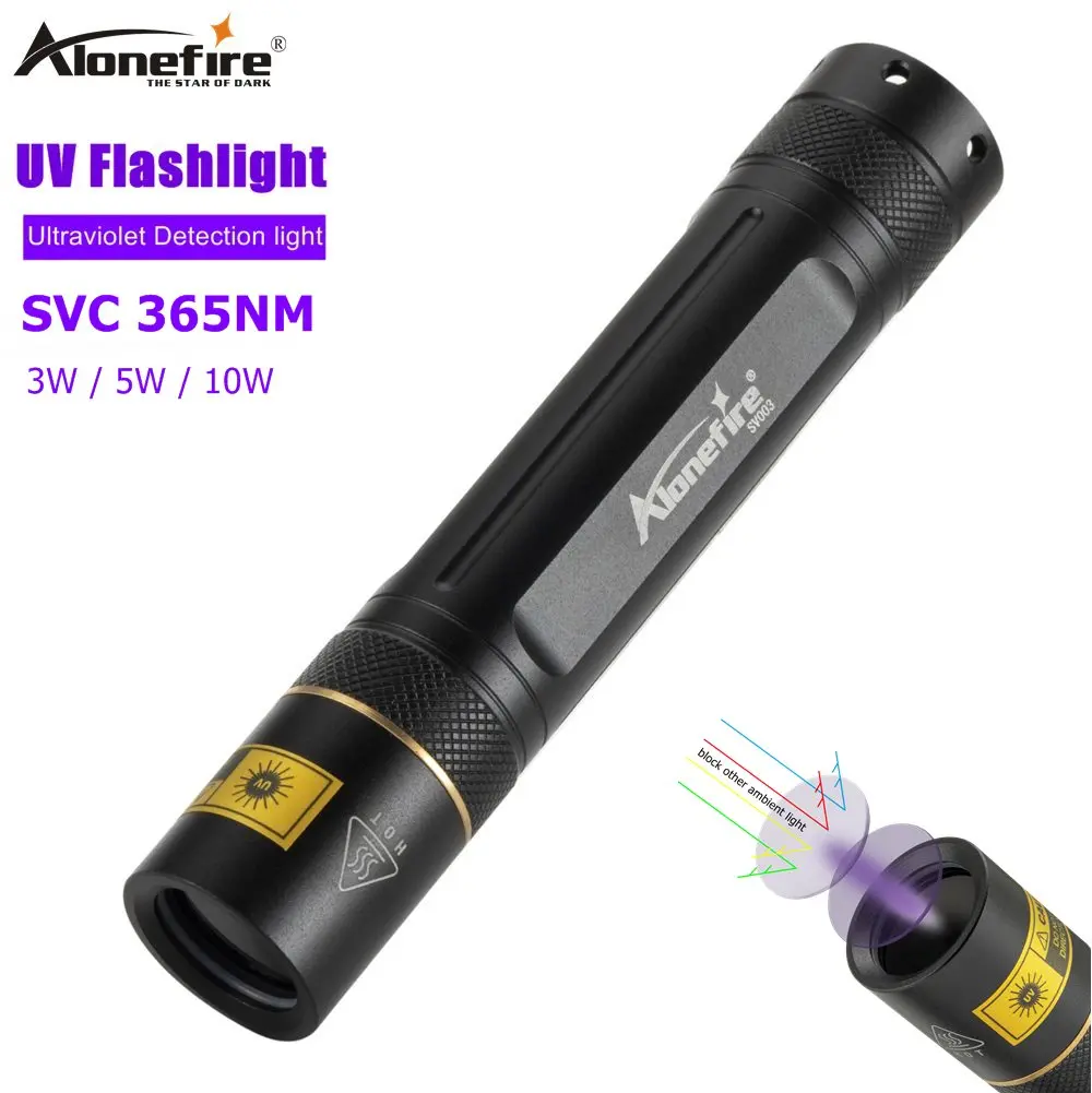 AloneFire SV003 10 Вт высокой мощности Мощность led УФ фонарик светильник 18650 UV фонарь