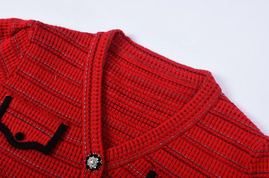 

Fashion Red Dress Women Spring Autumn Fashion Sexy V-neck Long Sleeve Knitted Sweater Woman Dress s774