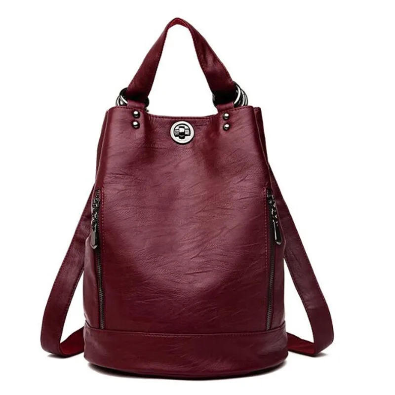 

New 2021 Fashion Women PU Leather Backpack High Quality Youth Backpacks for Teenage Girls Female School Shoulder Bag Backpack