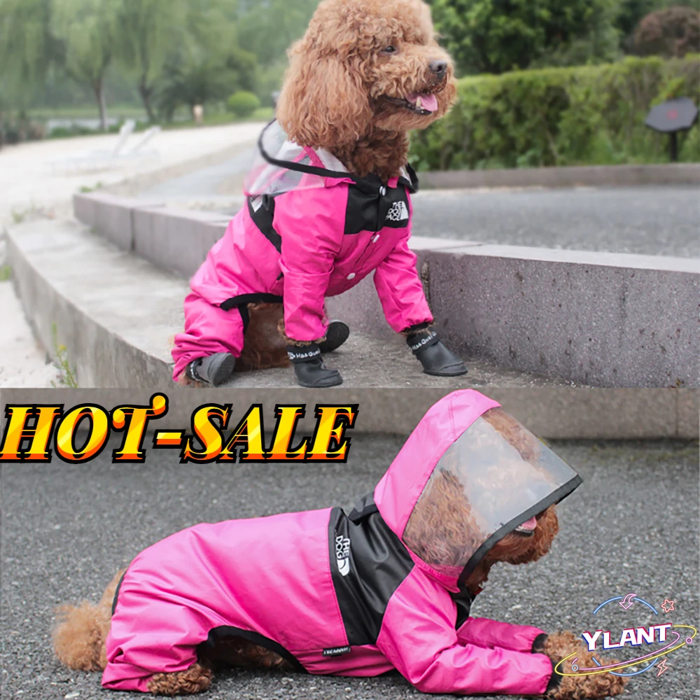 

SWT Jumpsuit Waterproof Dog Jacket Dogs Water Resistant Clothes for Dogs Pet Coat Pet Dog Raincoat The Dog Face Pet Clothes