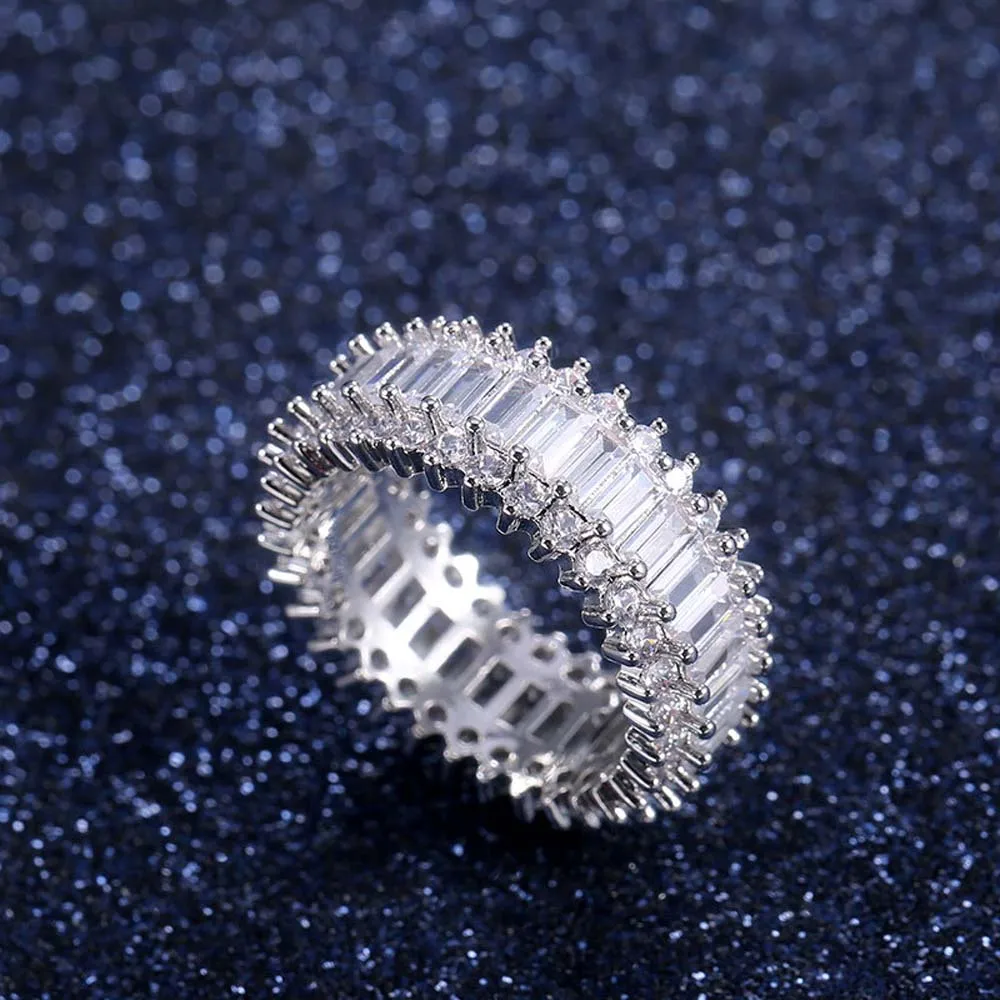 Модные цирконы супер сверкающие серебряные цвета полный кубический цирконий