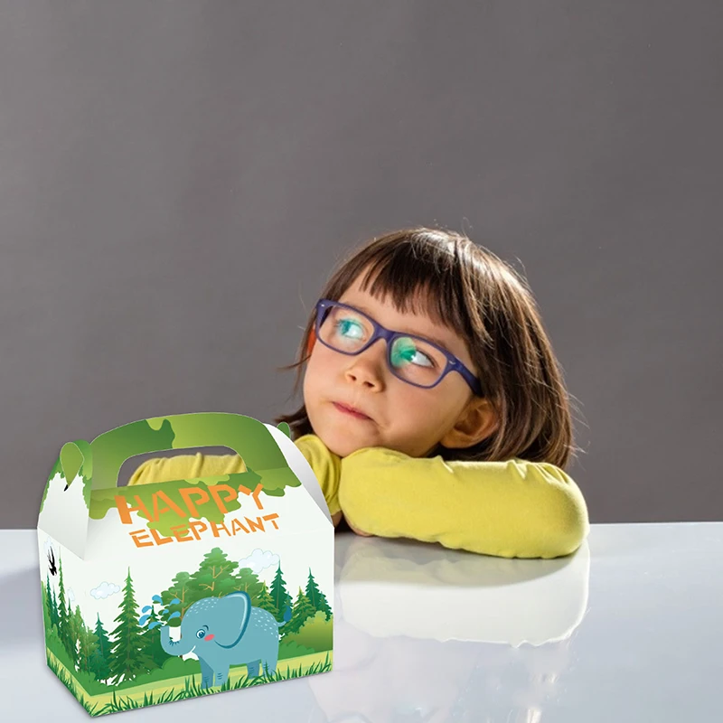 Подарочная коробка с изображением животных джунглей Лев Зебра обезьяна слон