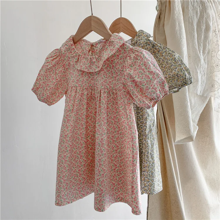 

Keelorn Girls Floral Dresses 2021 Korean Style Holiday Girl Kids Party Costumes Summer Children Ruffles Clothing 1-7T