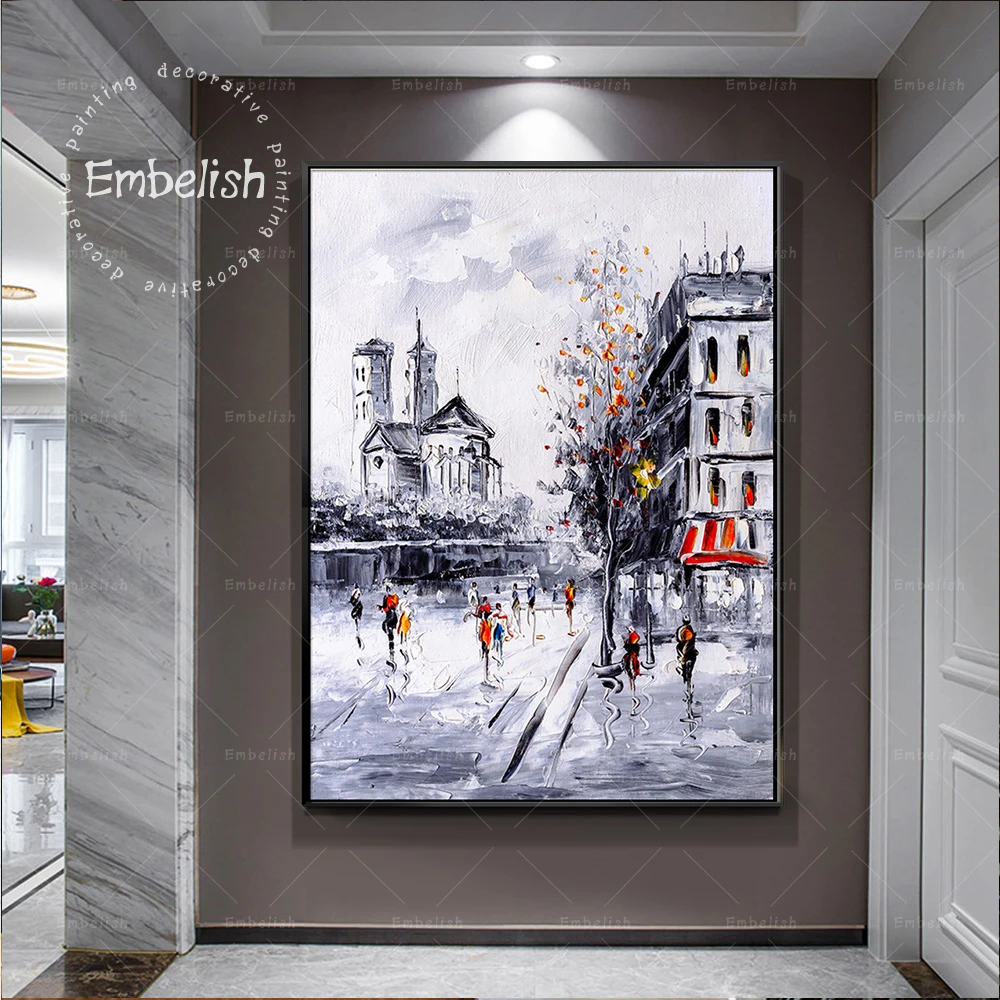 

Embelish 1 Pieces Street View of Paris Landacape HD Print Canvas Oil Paintings For Living Room Home Decor Pictures Wall Posters
