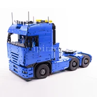 compatible with le toy moc 2475 red tractor truck moc 4814 tractor electric remote control trailer
