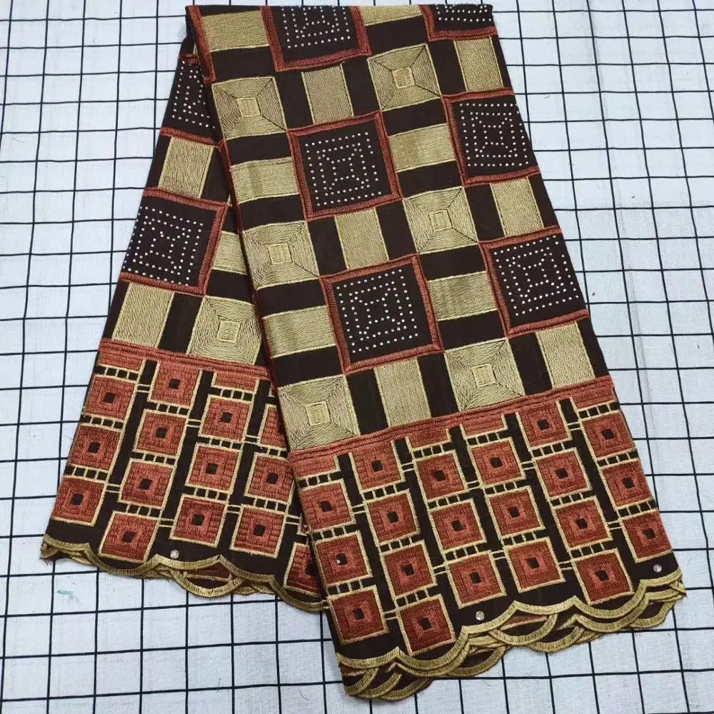 

MIQIER High Quality African nigerian tulle Lace Fabric Swiss Cotton Embroidery guipure lace fabric With Beads Stone dress