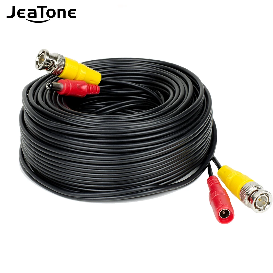 

Jeatone 18 м BNC кабель для CCTV камеры наблюдения и DVR системы видео кабель выход DC силовой кабель безопасности провода аксессуары