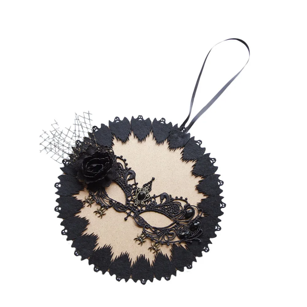 

1Pc Mask Design Door Hanging Pendant Door Ornament for Home (Black)