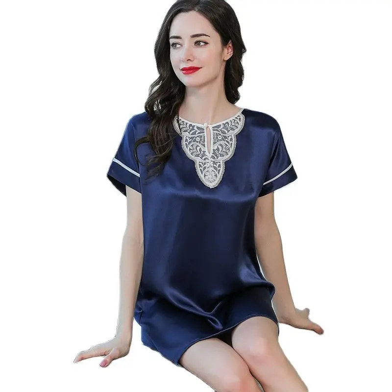 Пикантная пижама из натурального шелка Женская весенне летняя кружевная
