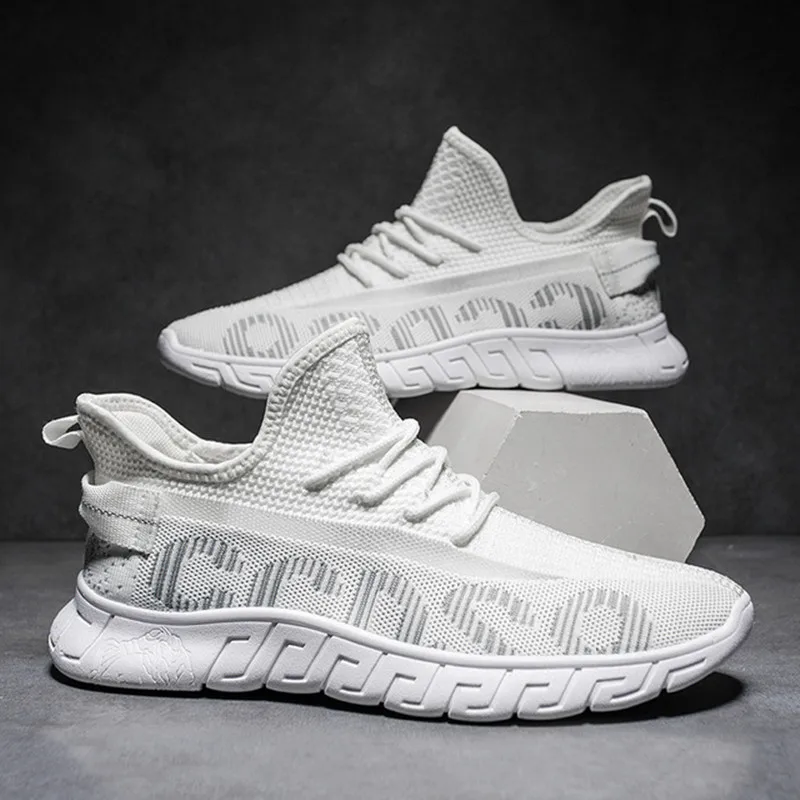 

2020 spring and summer new sports shoes male flying woven non-slip breathable casual men's shoes net red driving tide shoes