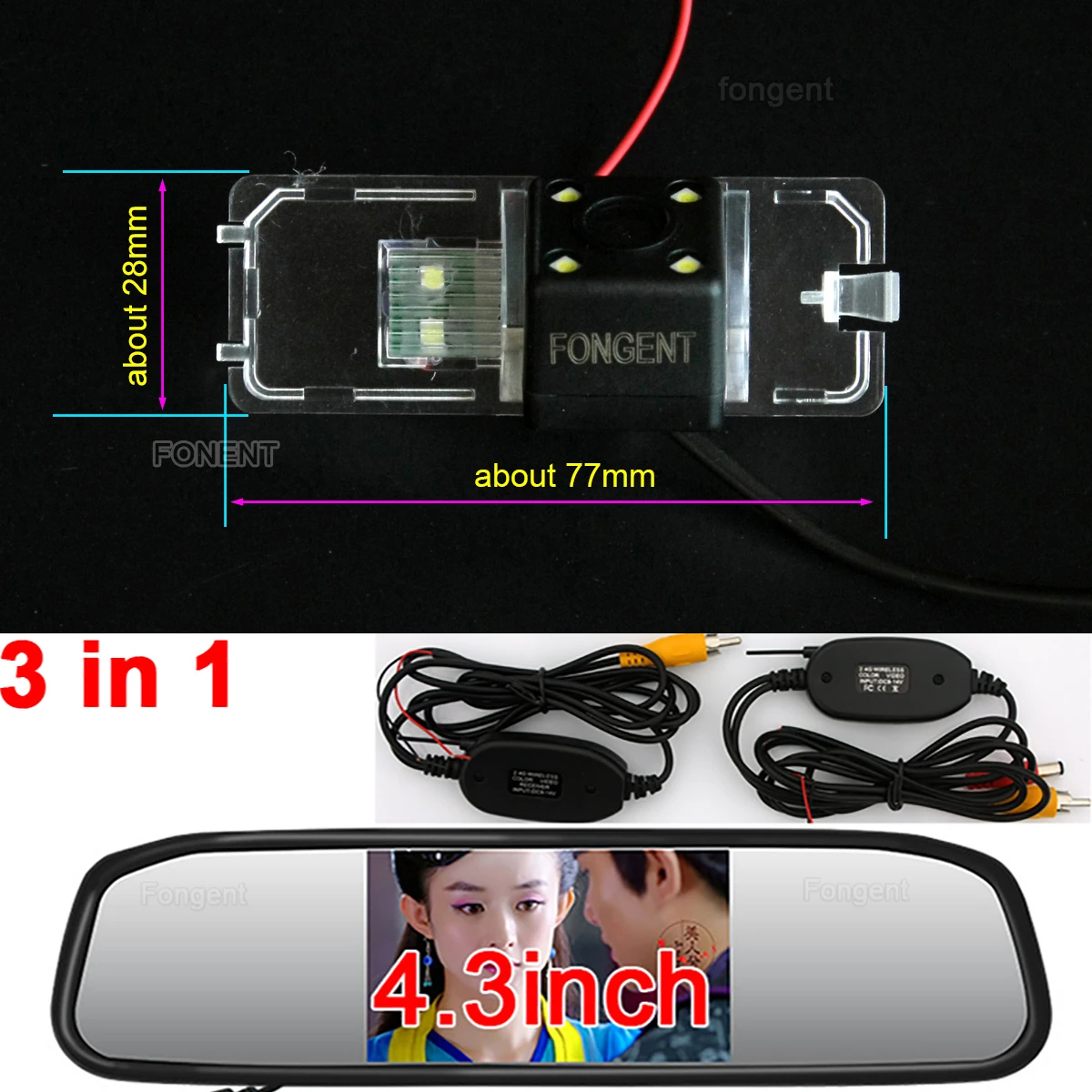 8008-H1-43-AV Автомобильная обратная камера парковка " монитор для VW B7 Amaro Volkswagen VW Passat CC B6 Polo Хэтчбек Гольф Jetta Magotan Bora Scirocco - Название цвета: 8008-H1-43-AV