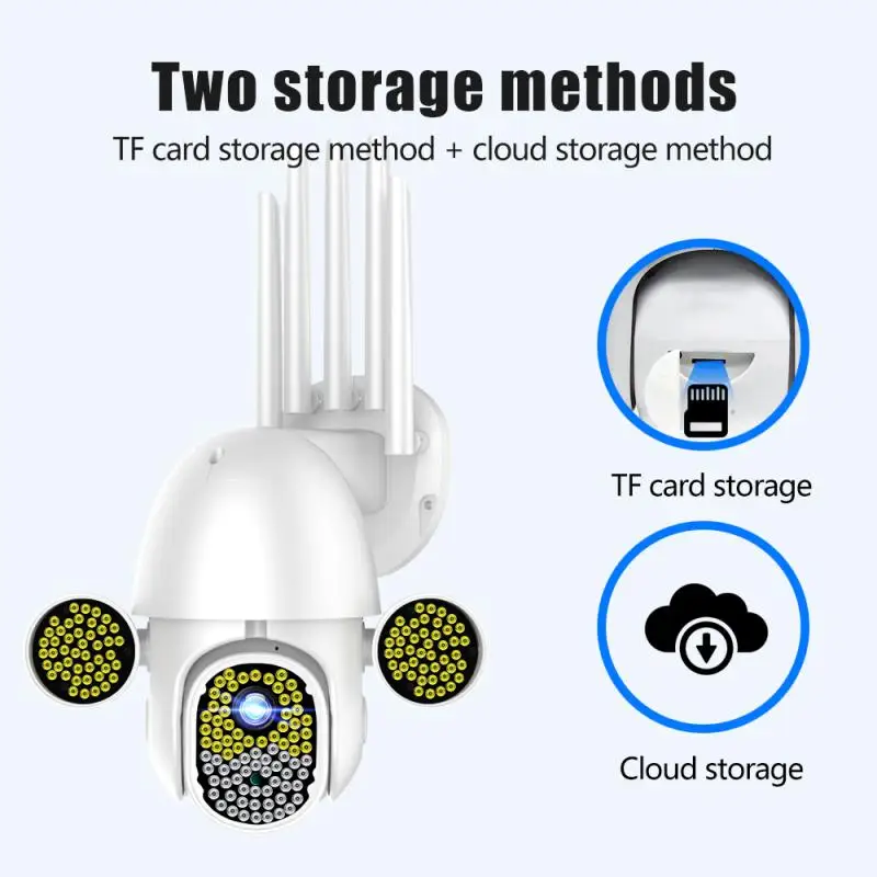 

172 LEDs 1080P Camera HD IP Security WiFi 5x Zoom CCTV PTZ IP Camera Outdoor Waterproof night vision full color IR Surveillance