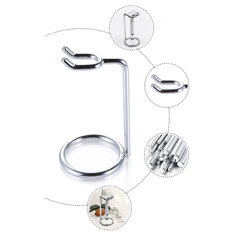 Простая металлическая двойная стойка для бритвы Мужская подставка волос