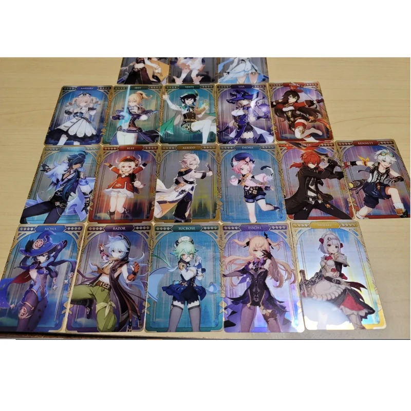 40 шт. Genshin Impact Cards Bandai коллекция металлических карт глухая коробка разбавленные Klee