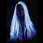 3 шт.лот 24 дюйма светящиеся Джамбо плетеные волосы предварительно растянутые афро Омбре синтетические волосы для удлинения кос для белых женщин Box Twist