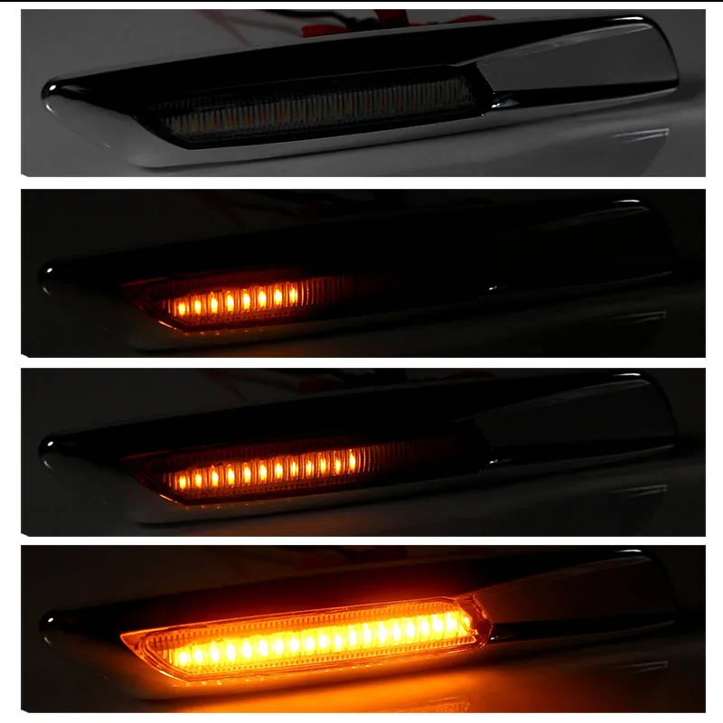 IJDM хромированная жидкость стиль Янтарный/белый полный светодиодный для BMW 1 3 5