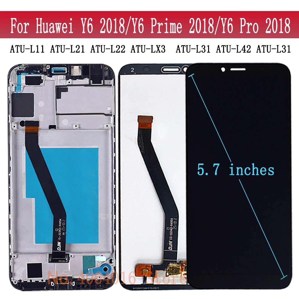 ЖК дисплей для Huawei Y6 Prime Pro 2018 L21 L22 LX1 LX3 L31 L42 сенсорный экран ATU L11 с рамкой в