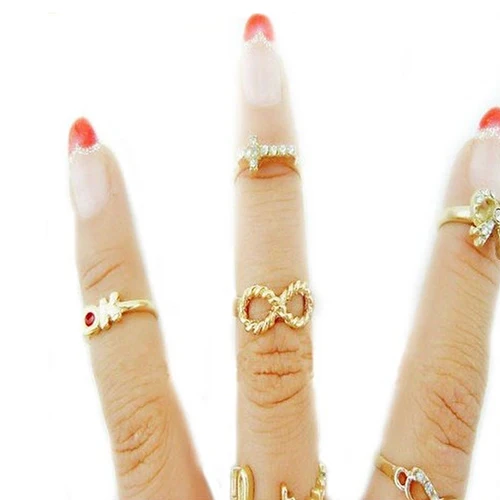 7 шт./компл. женские кольца в стиле бохо с бантом разные Топы модные милые на