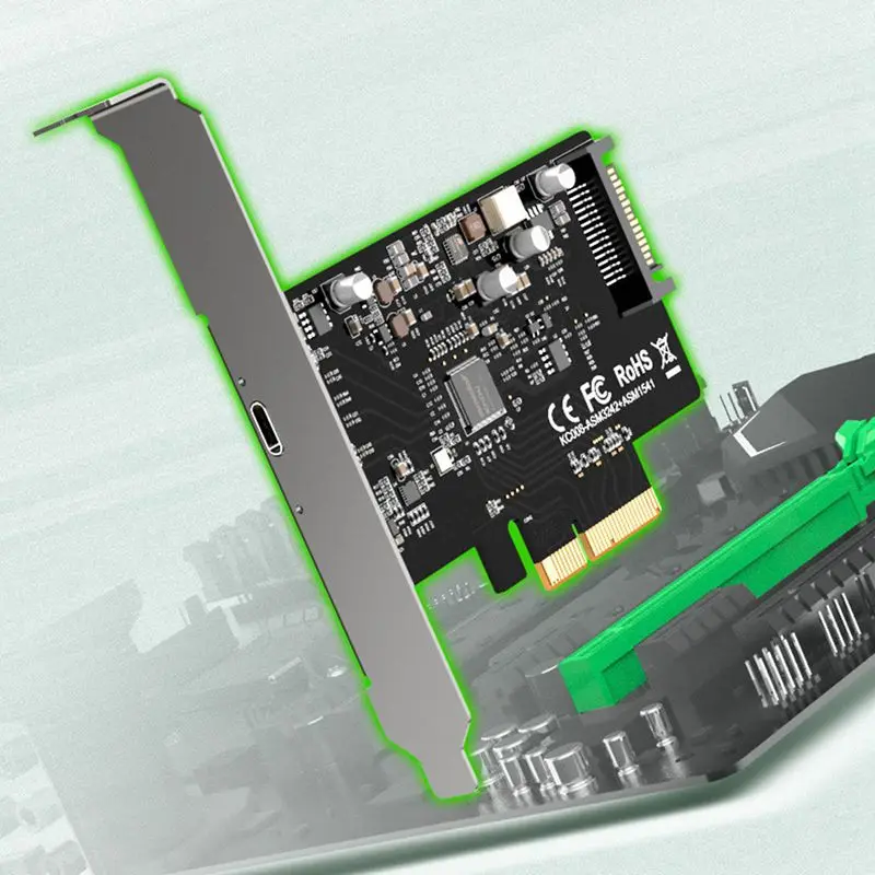 ASM3242 USB 3 2 PCIE Райзер карта Gen X2 Type-C Порты PCI-E PCI Express X4 SATA 15-контактный разъем 20 Гбит/с