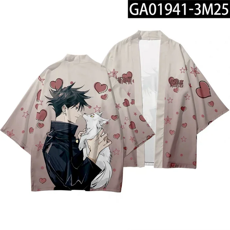 

Jujutsu Kaisen Anime 3D Printing Japanese Kimono Haori Yukata Women/Mens Fashion Summer Casual Cool Short Sleeve boys Cardigan