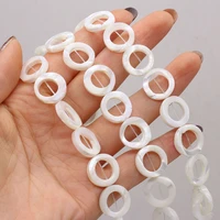natural white shell beaded round hole shape freshwater shell beads for jewelry making diy bracelet necklace handmade 15mm