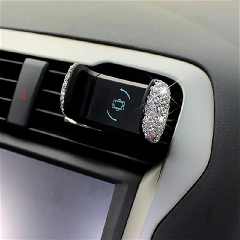 

2021 May new Car diamond-encrusted mobile phone holder Car navigation bracket Suction cup support seat for air outlet
