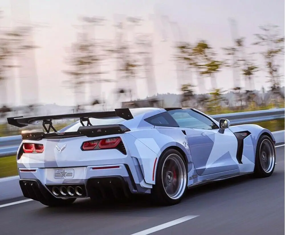 Задний диффузор BKSS из углеродного волокна 2 шт. подходит для 2014 2017 Corvette C7