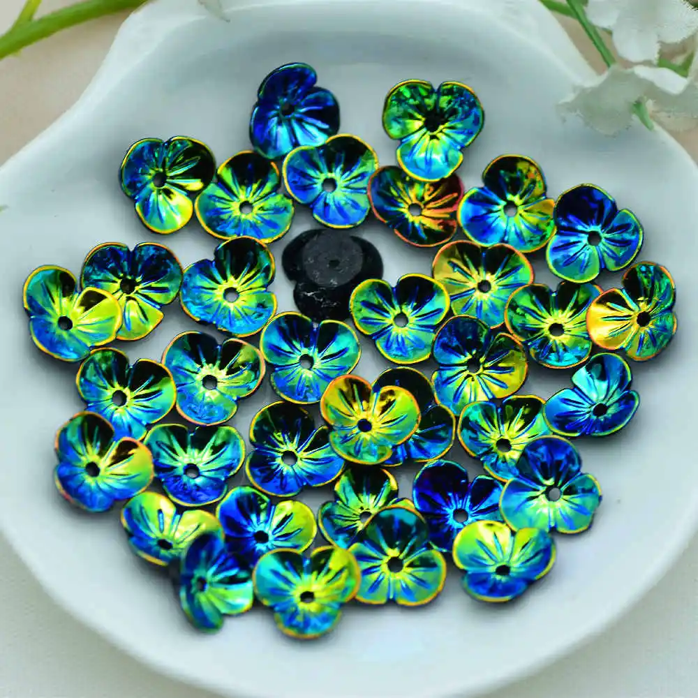 

50PCS 9mm Black AB Color Flat-Back Resin Flowers|Home DIY Scrap-booking Embellishments Flowers|D.I.Y Crafting Supplies