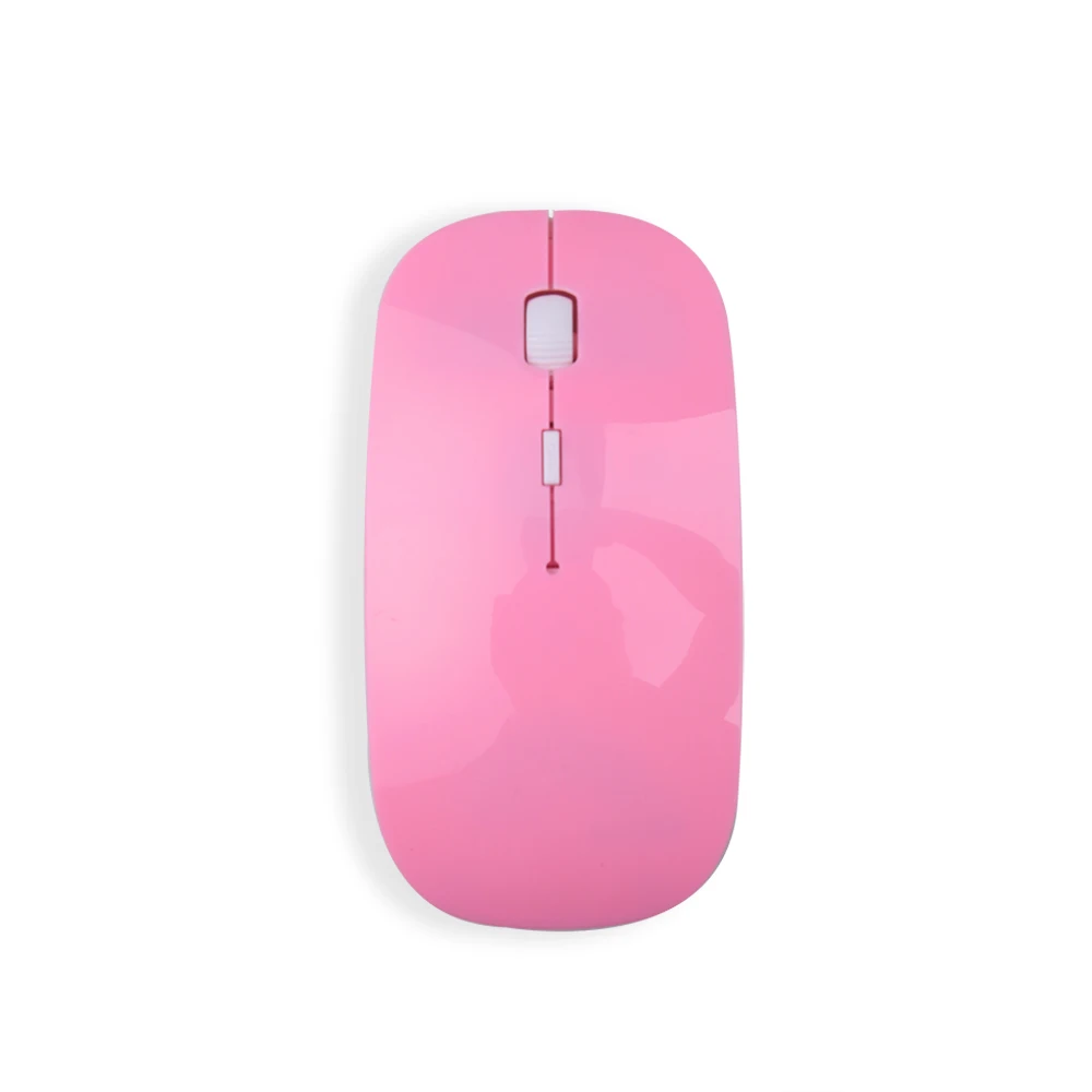 Pink Kebidumei 2,4 ГГц USB оптическая беспроводная мышь Супер тонкая игровая мышь с приемником Мини для Macbook ПК ноутбука компьютера - Цвет: Pink