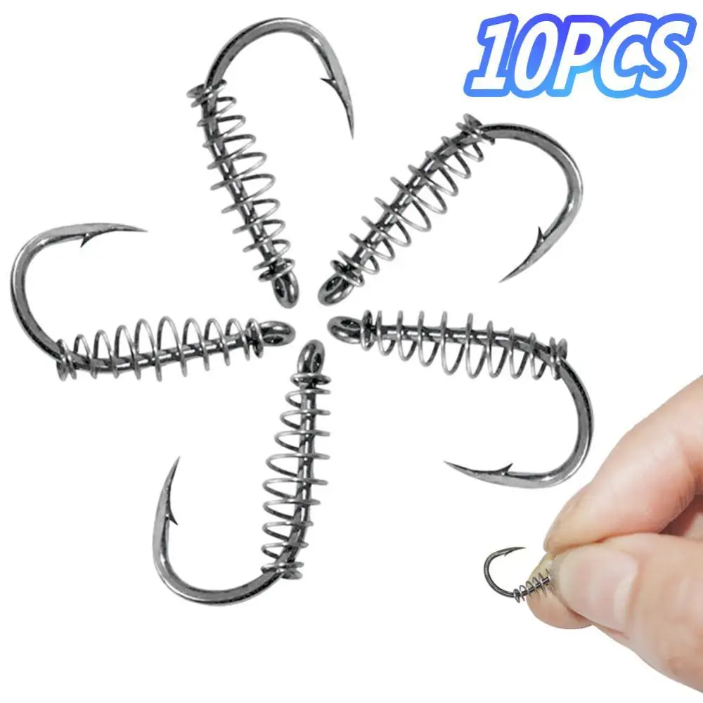 

10Pcs Sharpened Carbon Steel Chub Spring Fishing Hooks Fish Tackle Accessory