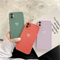 ins cute love heart phone case for iphone 13 12 pro max 11 xs max xr x 7 8 plus 12 mini se20 camera protection candy color shell