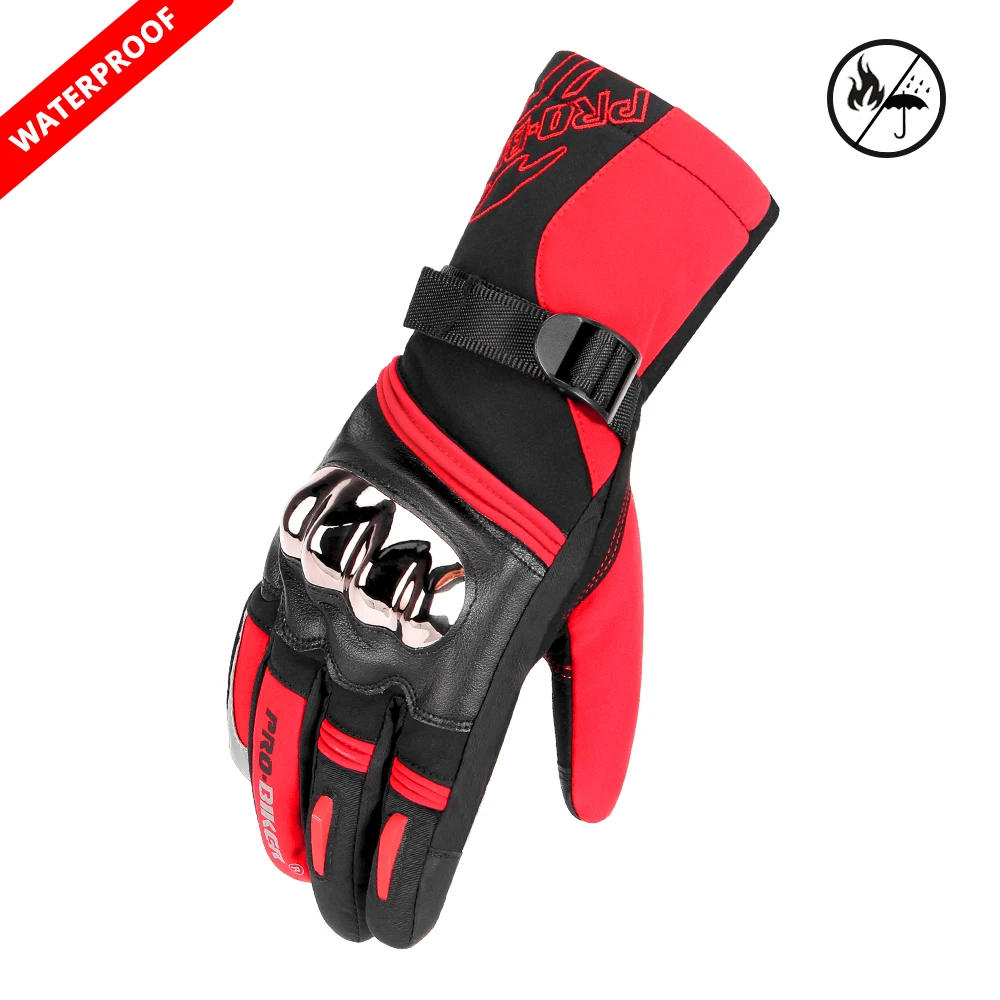 MTV-10 RD Waterproof SUOMY Motorcycle Gloves Men Waterproof Windproof Winter Guantes Moto Gloves Touch Screen Motorbike Riding Gloves - Color: MTV-10 RD Waterproof