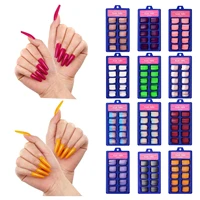 100 pcs press on nails ballerina coffin false nails solid color full cover fake nails artificial nails for diy nail art salon