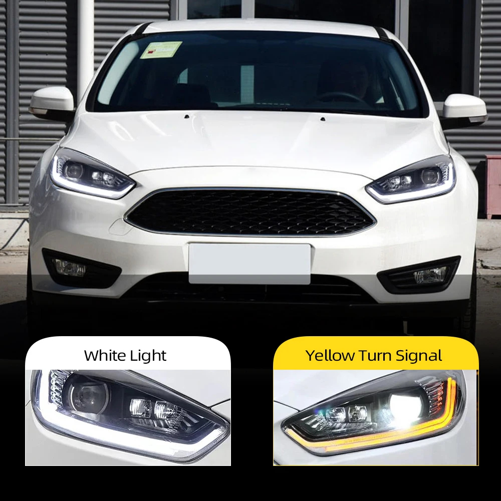 Стайлинг автомобиля 1 комплект для Ford focus фары 2015 2016 2017 2018 светодиодные DRL