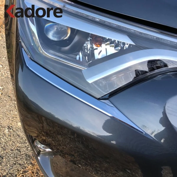 Для Toyota RAV4 RAV 4 ABS хромированный авто передний головной светильник, накладка на голову, светильник для бровей, полоски для стайлинга автомобилей