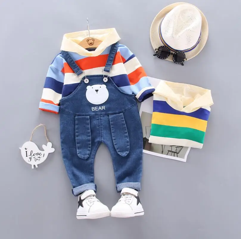

2020 Autumn Toddler Infant Clothing Sets Baby Boys Girls Clothes Suits Cartoon T Shirt Bib Pants Children Costume 1 2 3 4 YEARS